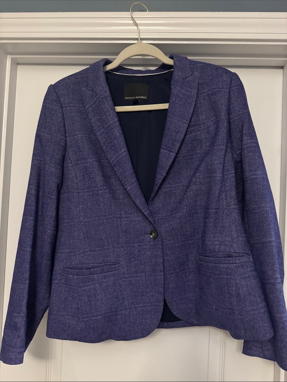 Banana Republic Purple Women's Single-Button Tailored Blazer